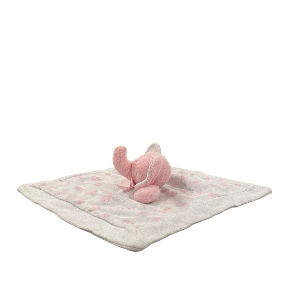 Ralph Lauren Elephant Lovey Bear ABC Blocks Security Blanket Organic Cotton Pink